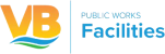 VB Public Works Facilities logo: orange 'VB' with blue 'Facilities' separated by a vertical divider, plus wave graphic beneath.